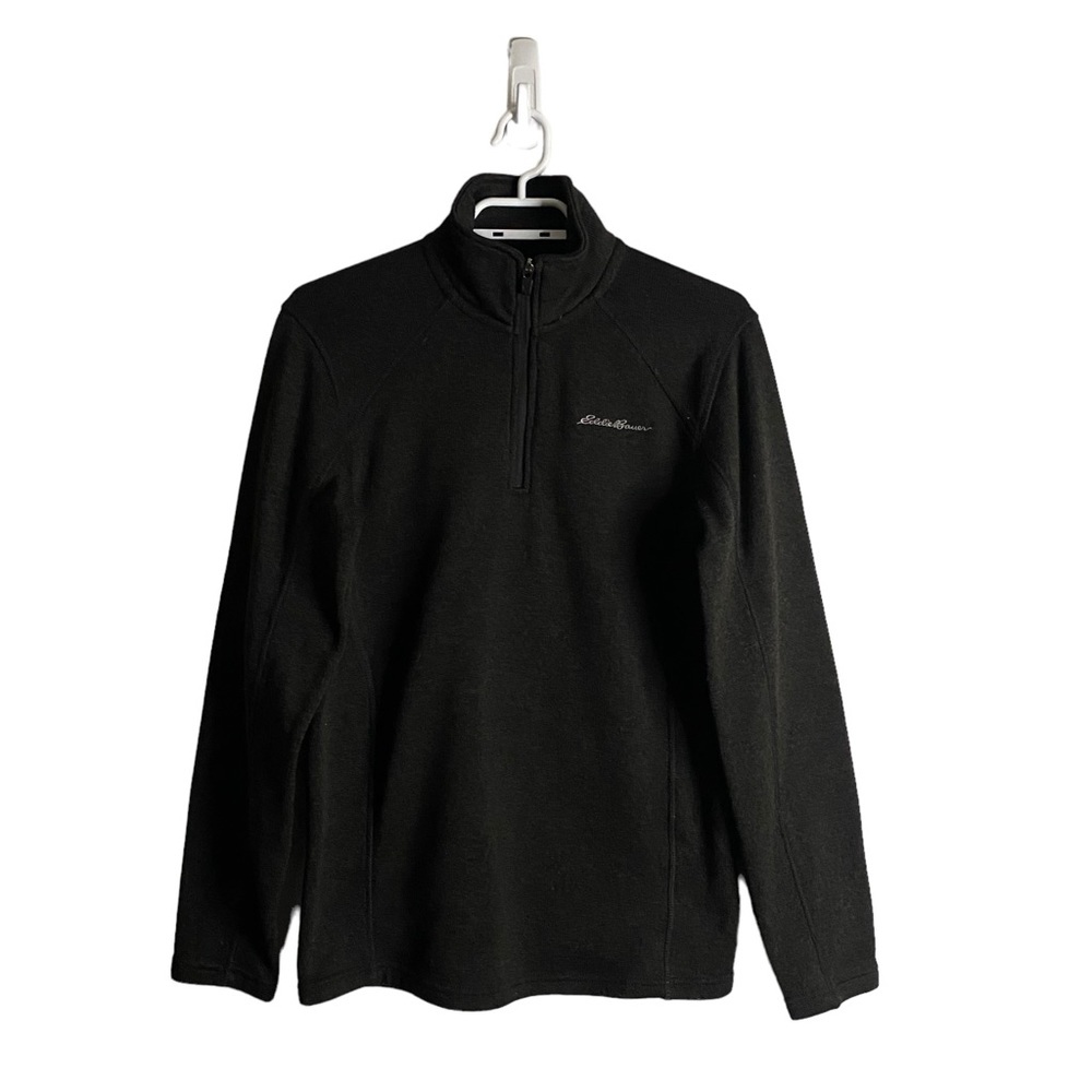 Eddie Bauer Men's Charcoal Gray 1/4 Zip Fleece Pullover